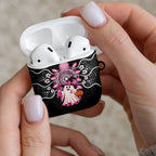 Spooky Pink Ghost AirPods Case Aboriginal Halloween Wear Pink