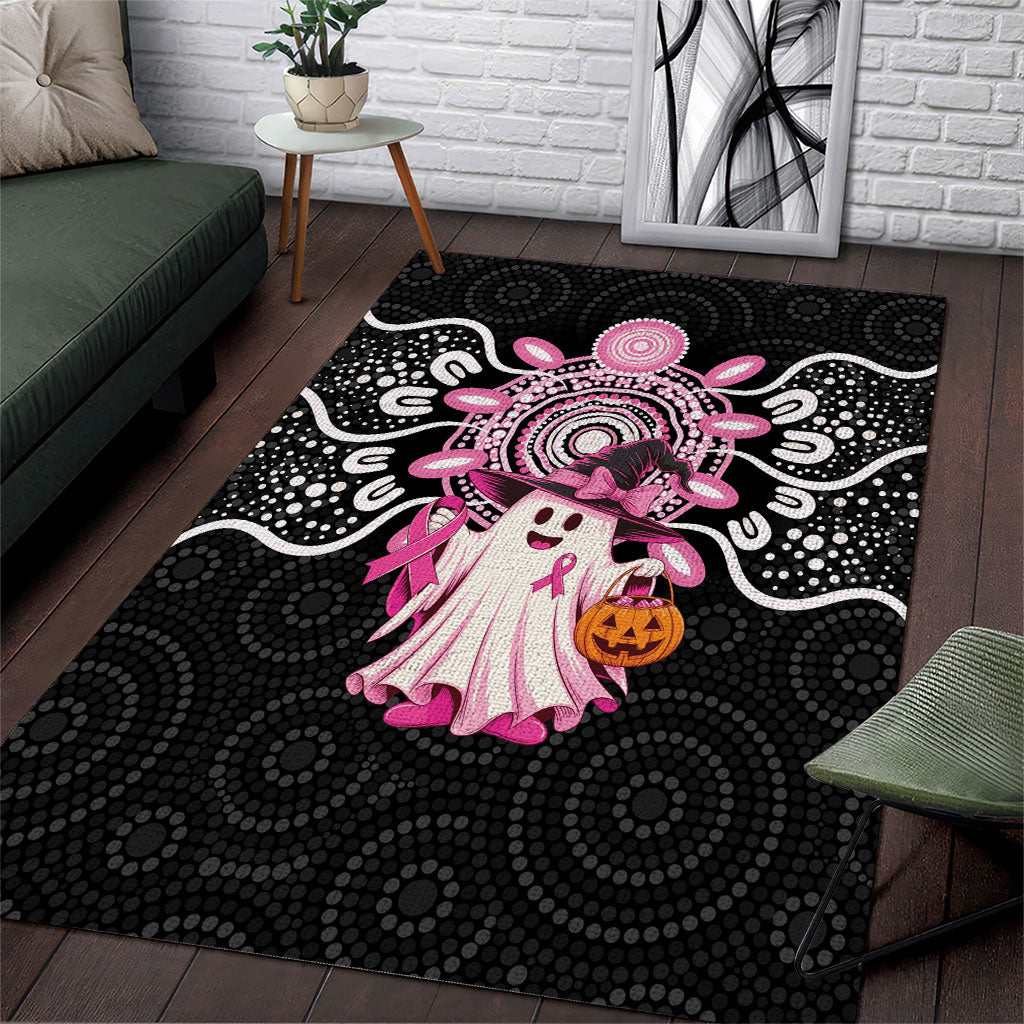 Spooky Pink Ghost Area Rug Aboriginal Halloween Wear Pink