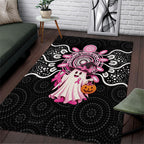 Spooky Pink Ghost Area Rug Aboriginal Halloween Wear Pink