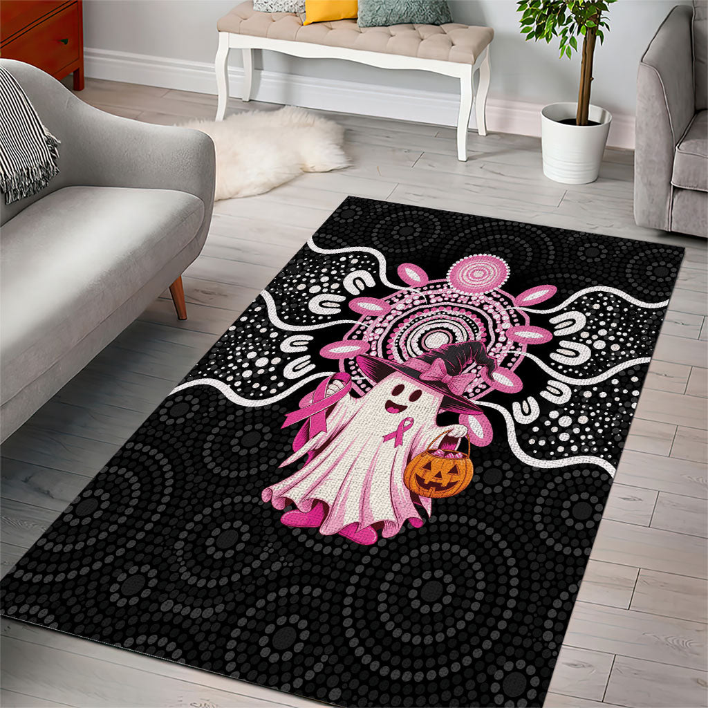 Spooky Pink Ghost Area Rug Aboriginal Halloween Wear Pink