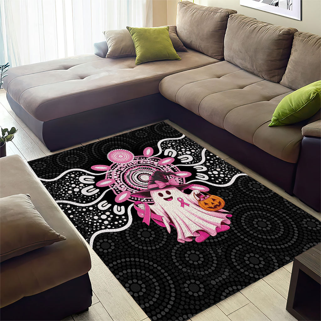 Spooky Pink Ghost Area Rug Aboriginal Halloween Wear Pink
