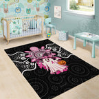 Spooky Pink Ghost Area Rug Aboriginal Halloween Wear Pink