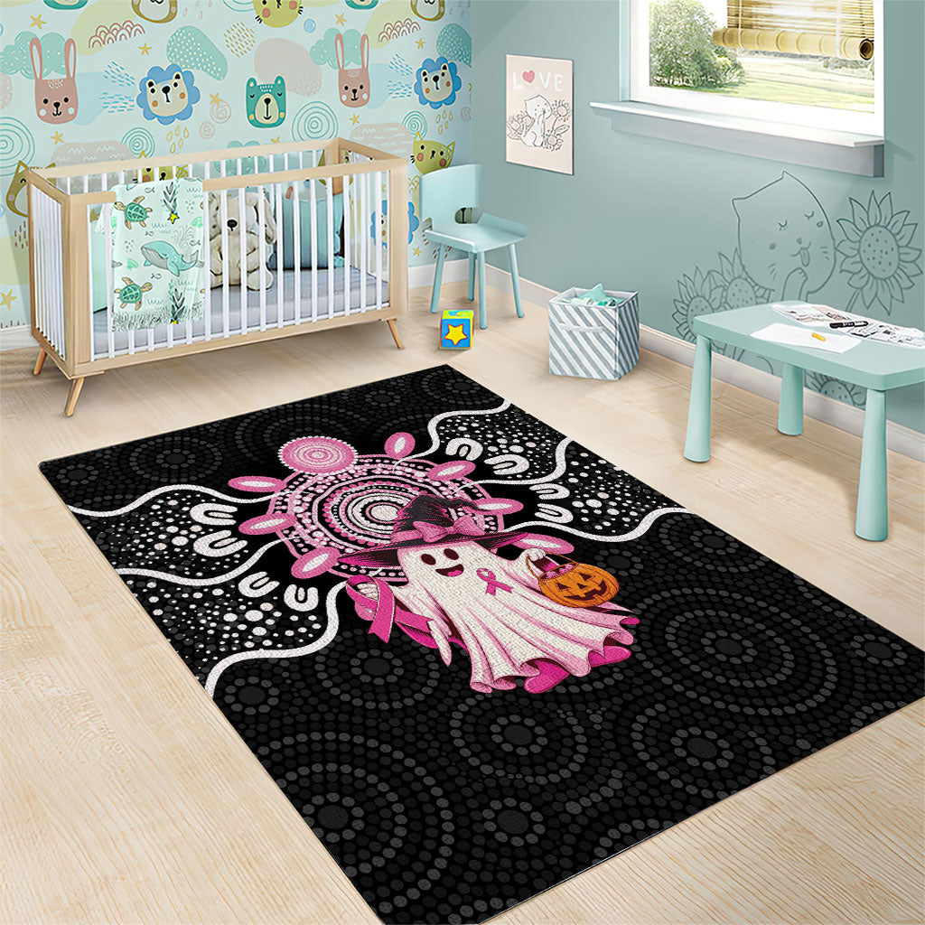 Spooky Pink Ghost Area Rug Aboriginal Halloween Wear Pink