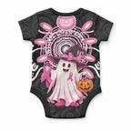 Spooky Pink Ghost Baby Onesie Aboriginal Halloween Wear Pink