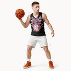 Spooky Pink Ghost Basketball Jersey Aboriginal Halloween Wear Pink