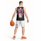 Spooky Pink Ghost Basketball Jersey Aboriginal Halloween Wear Pink