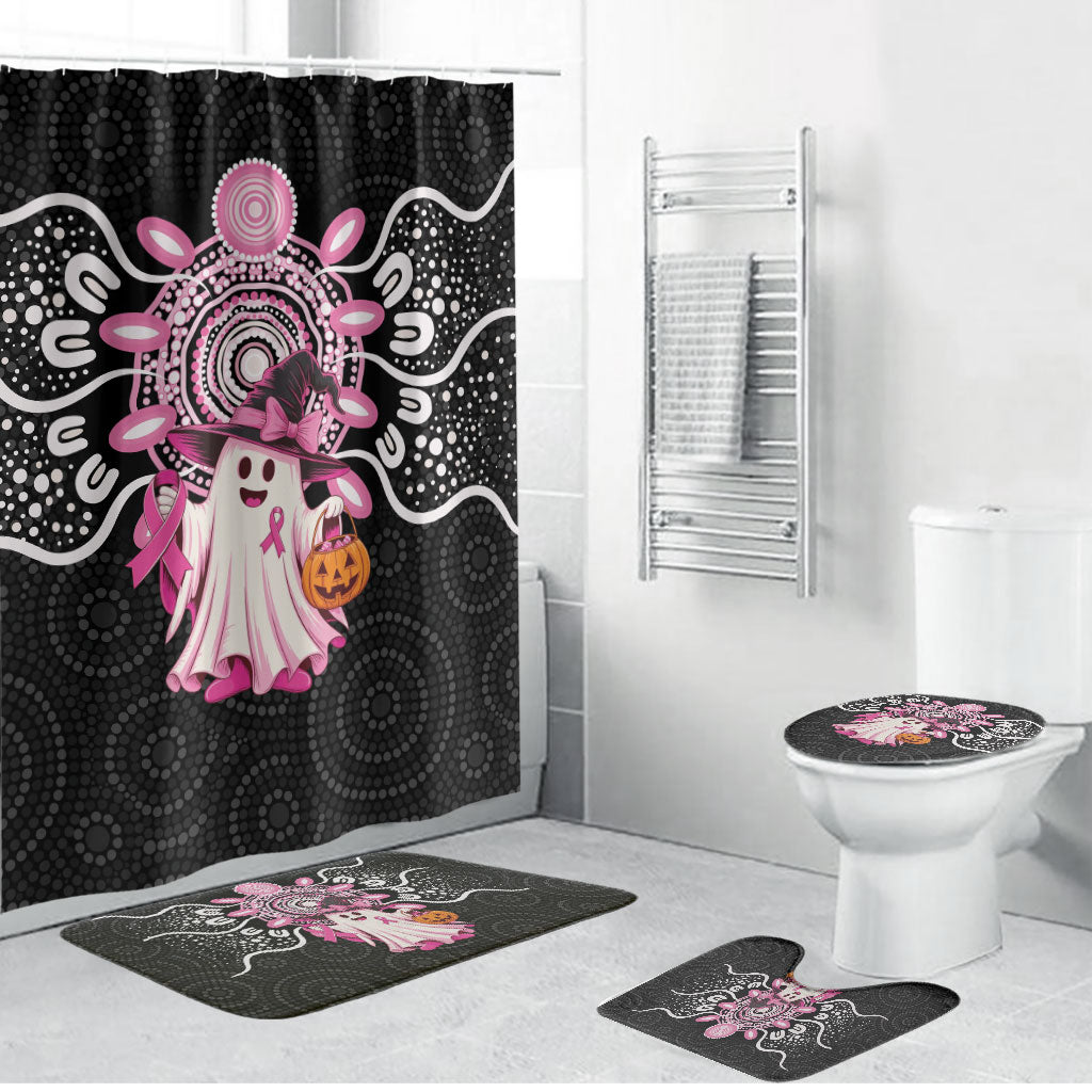 Spooky Pink Ghost Bathroom Set Aboriginal Halloween Wear Pink