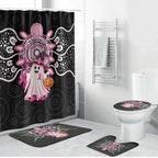 Spooky Pink Ghost Bathroom Set Aboriginal Halloween Wear Pink