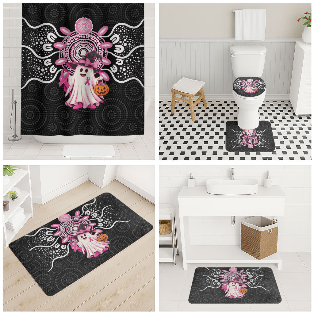 Spooky Pink Ghost Bathroom Set Aboriginal Halloween Wear Pink