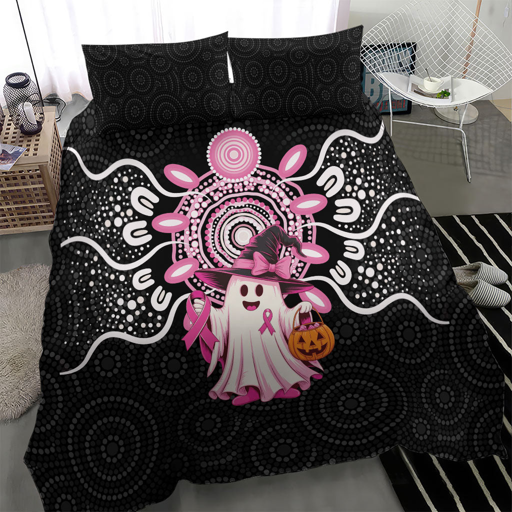 Spooky Pink Ghost Bedding Set Aboriginal Halloween Wear Pink