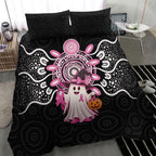 Spooky Pink Ghost Bedding Set Aboriginal Halloween Wear Pink