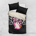 Spooky Pink Ghost Bedding Set Aboriginal Halloween Wear Pink