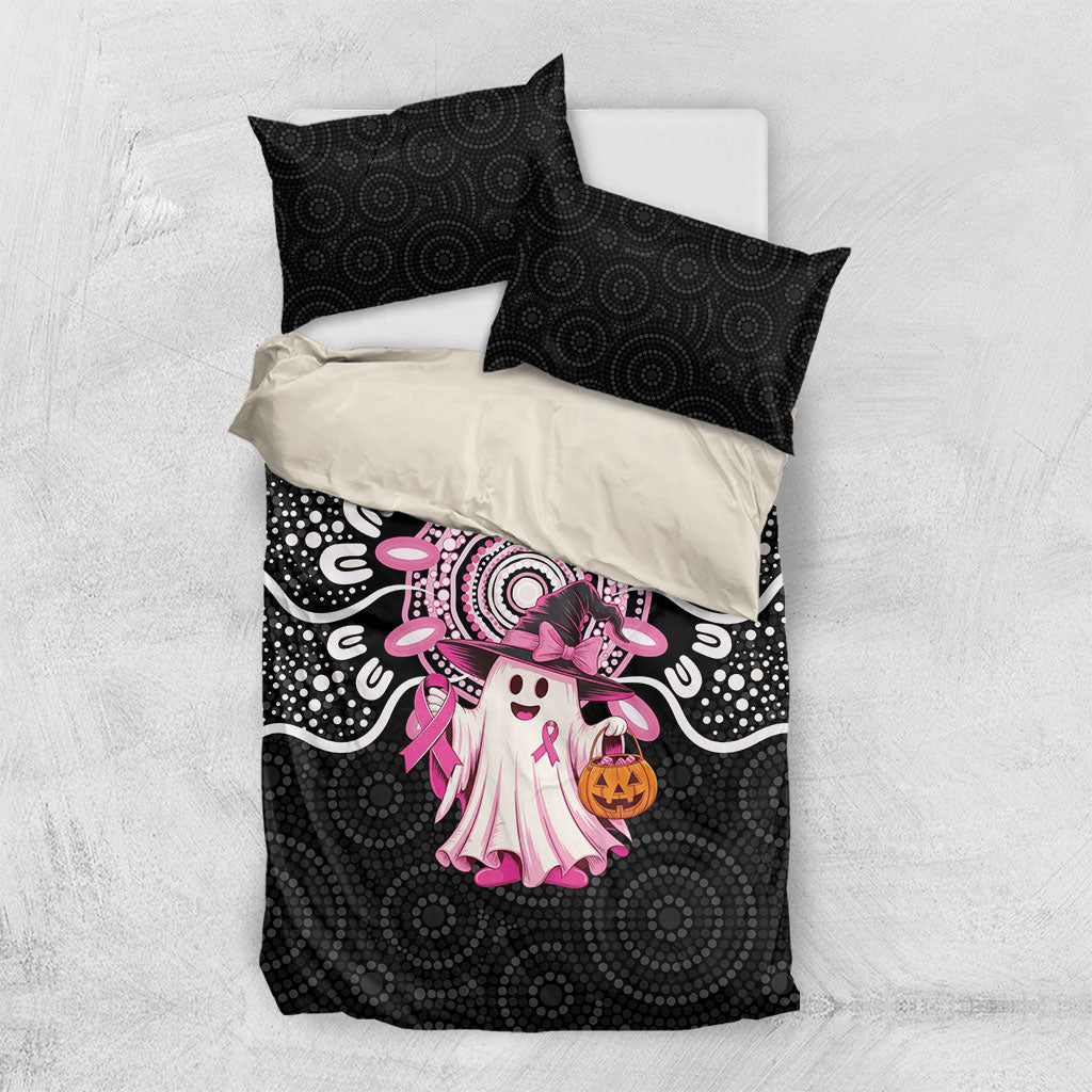 Spooky Pink Ghost Bedding Set Aboriginal Halloween Wear Pink