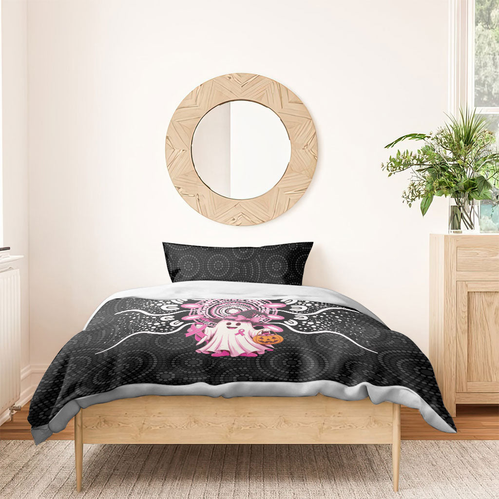 Spooky Pink Ghost Bedding Set Aboriginal Halloween Wear Pink