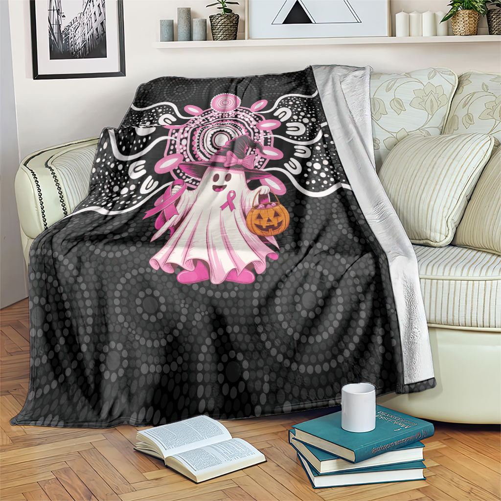 Spooky Pink Ghost Blanket Aboriginal Halloween Wear Pink