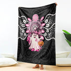 Spooky Pink Ghost Blanket Aboriginal Halloween Wear Pink