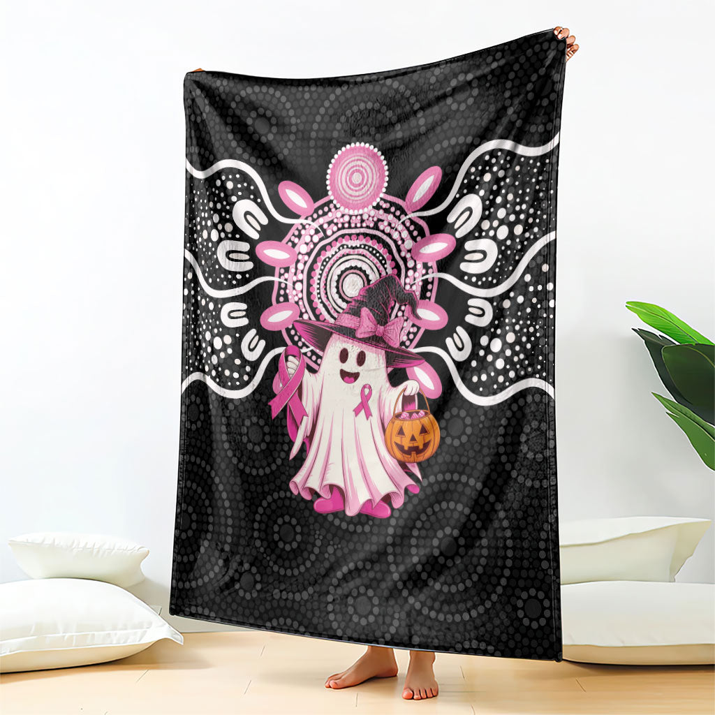 Spooky Pink Ghost Blanket Aboriginal Halloween Wear Pink