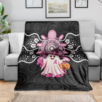 Spooky Pink Ghost Blanket Aboriginal Halloween Wear Pink