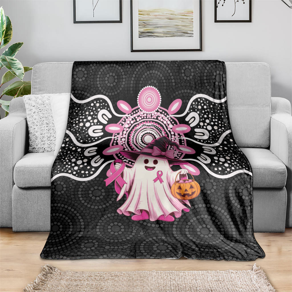 Spooky Pink Ghost Blanket Aboriginal Halloween Wear Pink