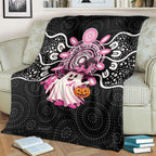 Spooky Pink Ghost Blanket Aboriginal Halloween Wear Pink