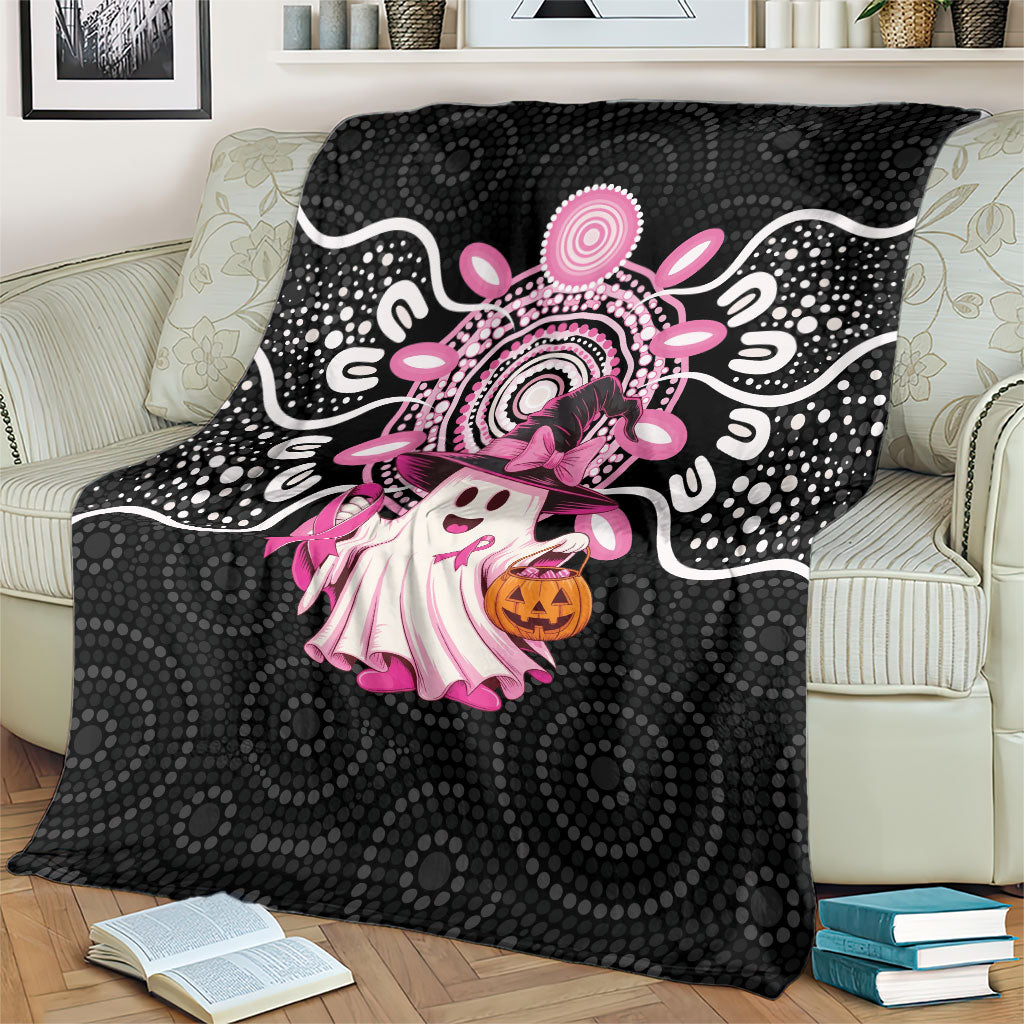 Spooky Pink Ghost Blanket Aboriginal Halloween Wear Pink