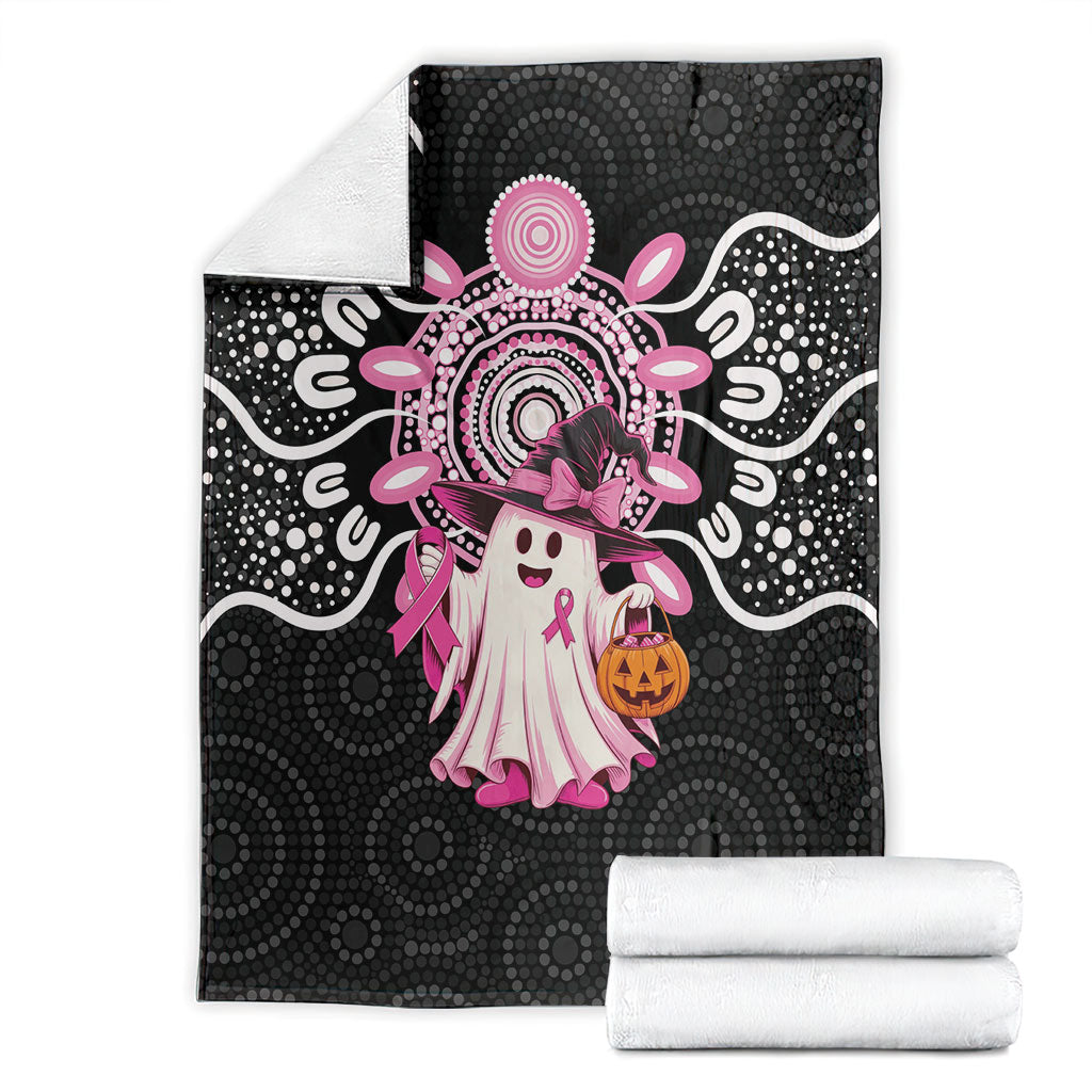 Spooky Pink Ghost Blanket Aboriginal Halloween Wear Pink