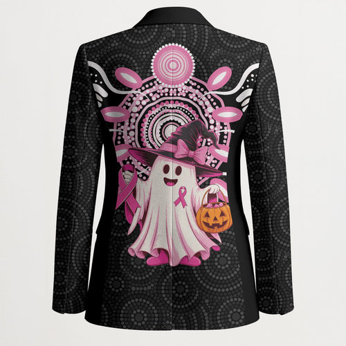 Spooky Pink Ghost Blazer Aboriginal Halloween Wear Pink