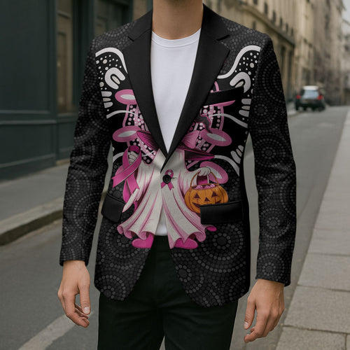 Spooky Pink Ghost Blazer Aboriginal Halloween Wear Pink