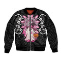 Spooky Pink Ghost Bomber Jacket Aboriginal Halloween Wear Pink