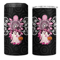 Spooky Pink Ghost 4 in 1 Can Cooler Tumbler Aboriginal Halloween Wear Pink