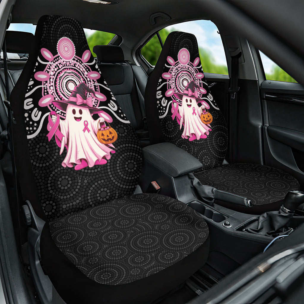 Spooky Pink Ghost Car Seat Cover Aboriginal Halloween Wear Pink