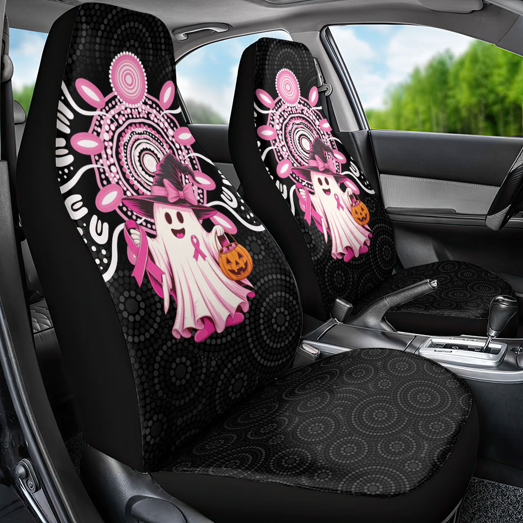 Spooky Pink Ghost Car Seat Cover Aboriginal Halloween Wear Pink