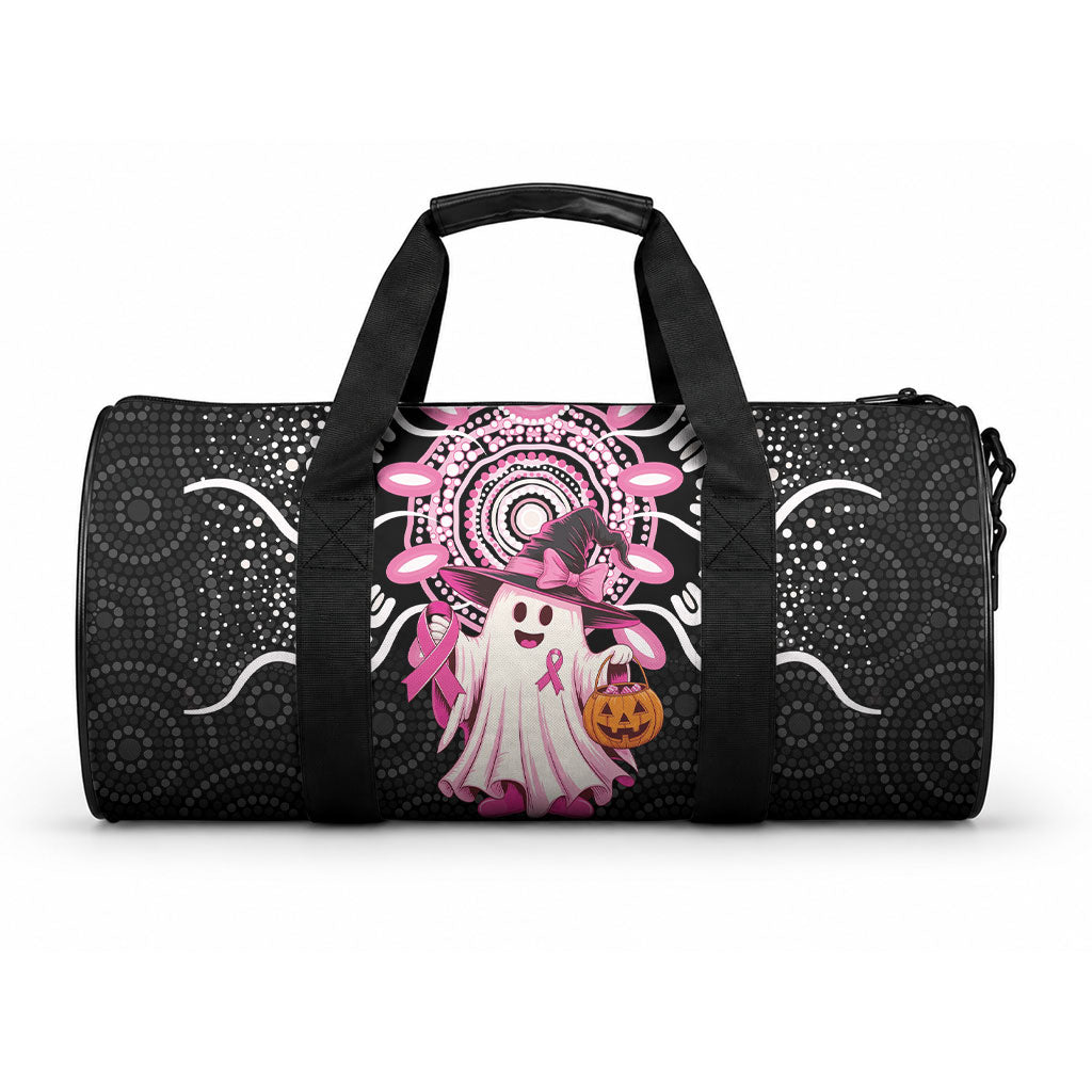 Spooky Pink Ghost Duffle Bag Aboriginal Halloween Wear Pink
