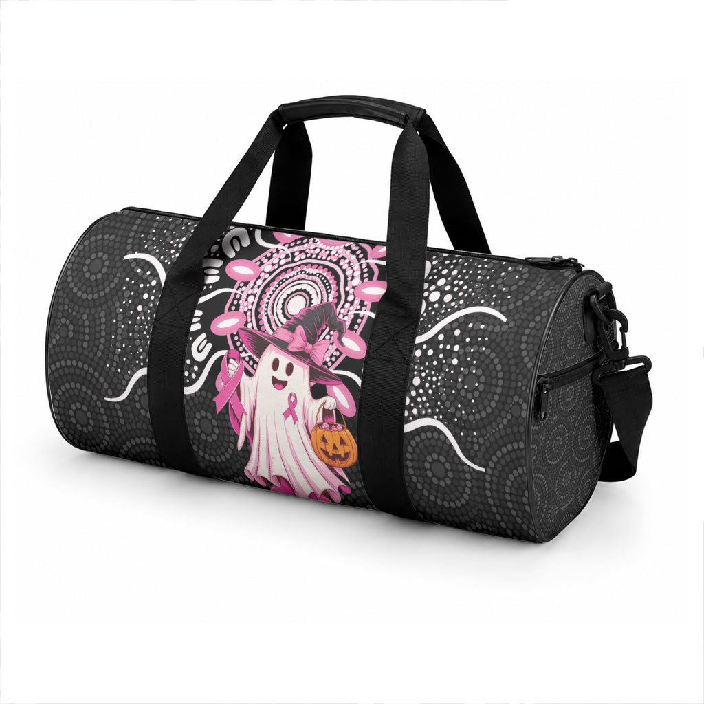 Spooky Pink Ghost Duffle Bag Aboriginal Halloween Wear Pink