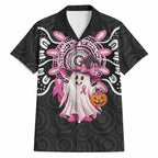 Spooky Pink Ghost Hawaiian Shirt Aboriginal Halloween Wear Pink