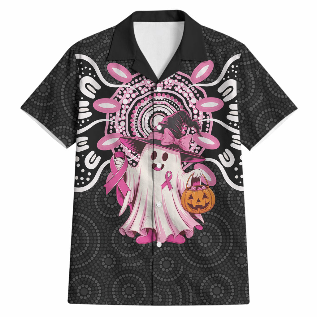 Spooky Pink Ghost Hawaiian Shirt Aboriginal Halloween Wear Pink