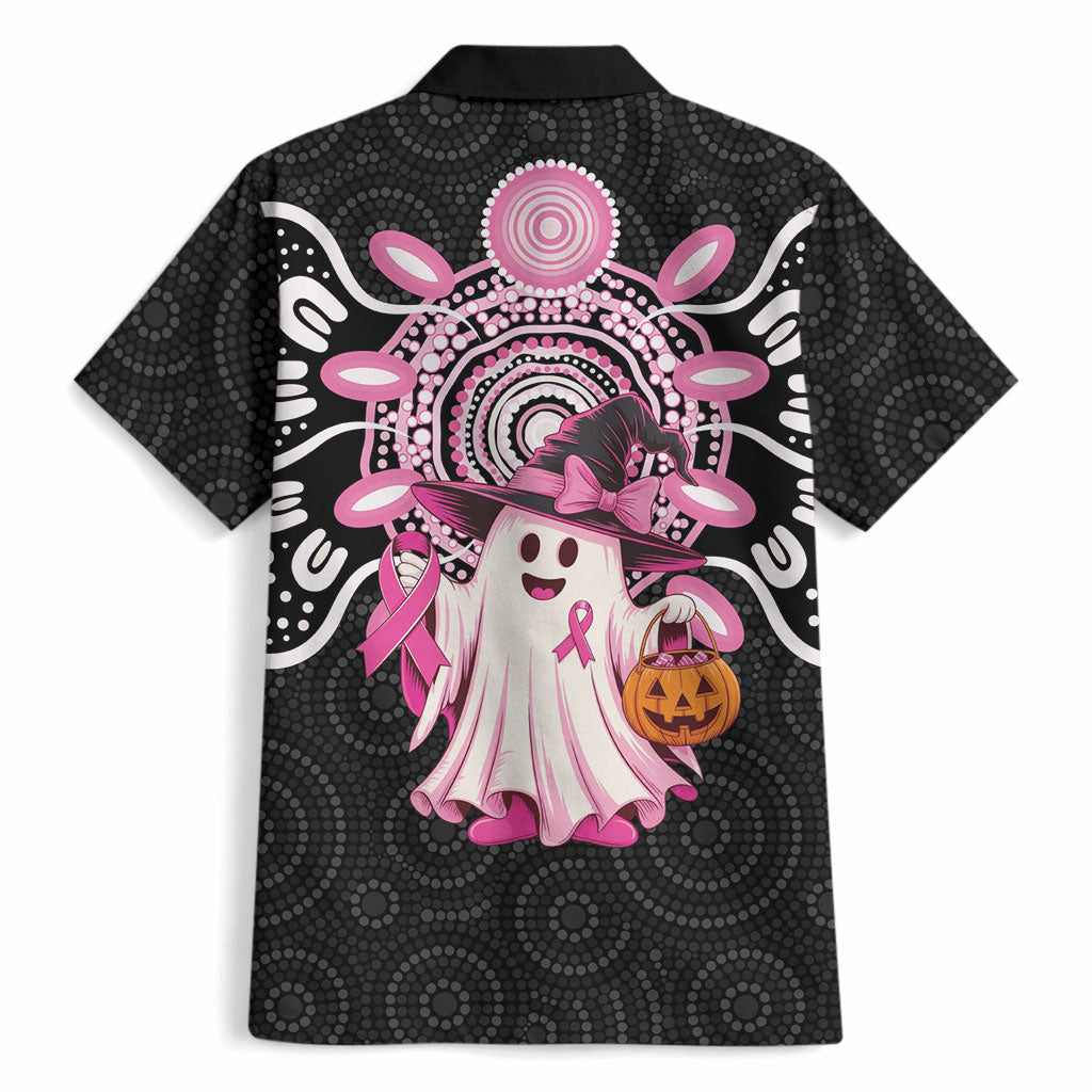 Spooky Pink Ghost Hawaiian Shirt Aboriginal Halloween Wear Pink