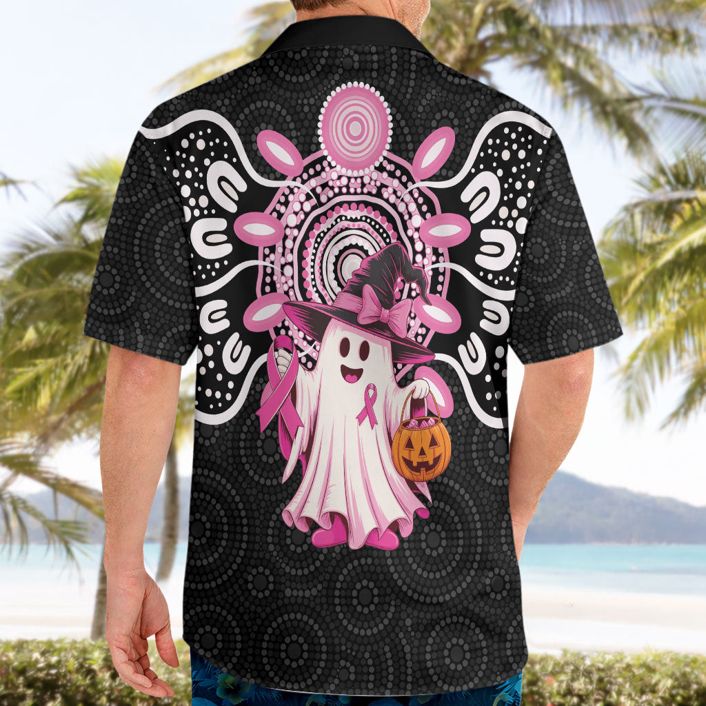 Spooky Pink Ghost Hawaiian Shirt Aboriginal Halloween Wear Pink