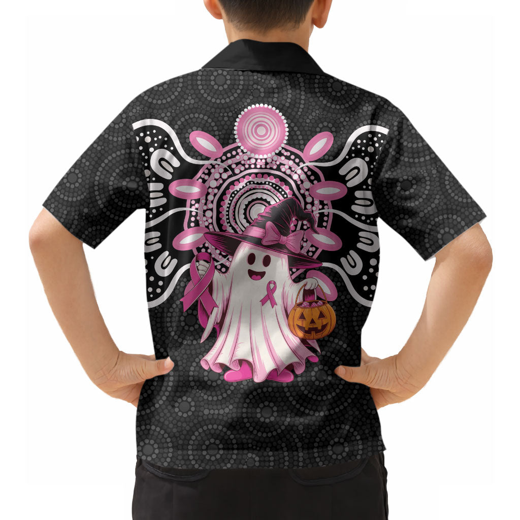 Spooky Pink Ghost Hawaiian Shirt Aboriginal Halloween Wear Pink