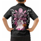 Spooky Pink Ghost Hawaiian Shirt Aboriginal Halloween Wear Pink