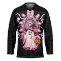 Spooky Pink Ghost Hockey Jersey Aboriginal Halloween Wear Pink