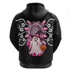 Spooky Pink Ghost Hoodie Aboriginal Halloween Wear Pink