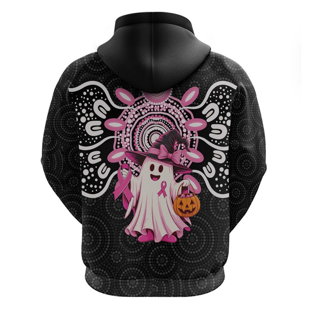 Spooky Pink Ghost Hoodie Aboriginal Halloween Wear Pink