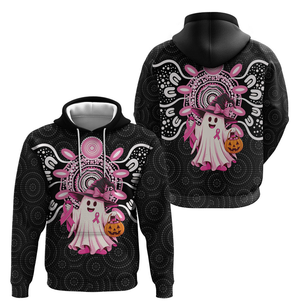Spooky Pink Ghost Hoodie Aboriginal Halloween Wear Pink