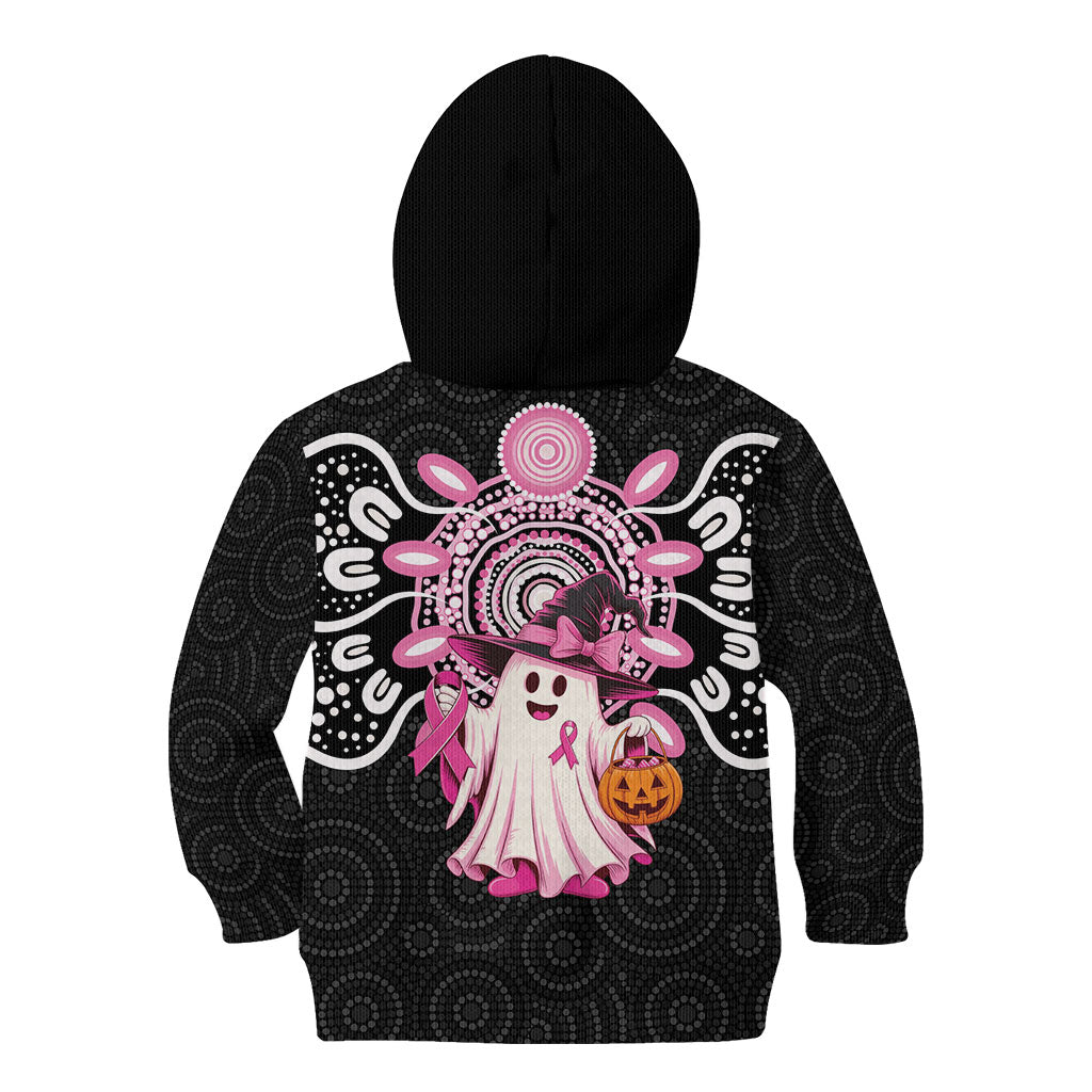 Spooky Pink Ghost Kid Hoodie Aboriginal Halloween Wear Pink