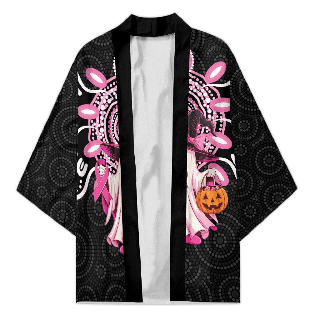 Spooky Pink Ghost Kimono Aboriginal Halloween Wear Pink