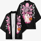 Spooky Pink Ghost Kimono Aboriginal Halloween Wear Pink