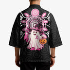Spooky Pink Ghost Kimono Aboriginal Halloween Wear Pink