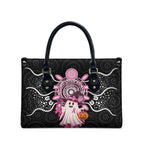 Spooky Pink Ghost Leather Bag Aboriginal Halloween Wear Pink