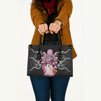 Spooky Pink Ghost Leather Bag Aboriginal Halloween Wear Pink